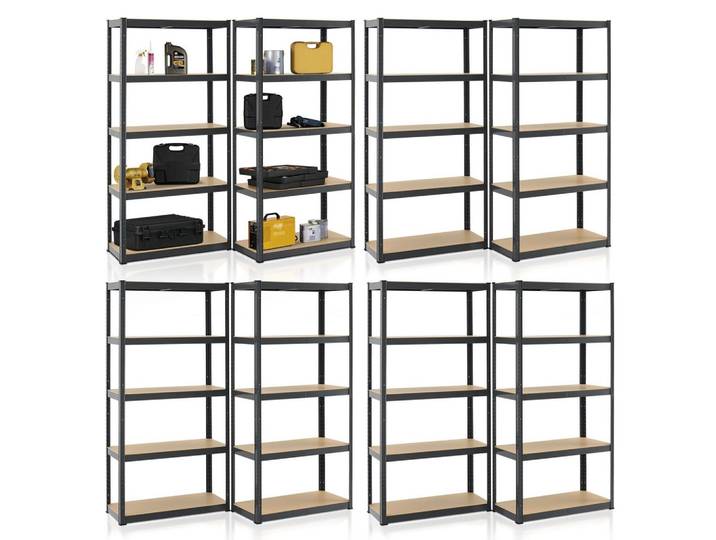 LAGERREGAL Basic grau 180x90x40 cm (8er-Set)