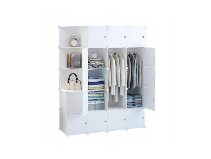 Armoire modulable grande armoire blanche 147x47x183 cm