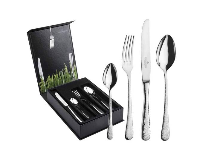 Picard & Wielpütz Tafelbesteck Inkl. Besteckbox Mia silber 24-tlg., Silberfarben, Metall, Besteck, Besteck-Sets