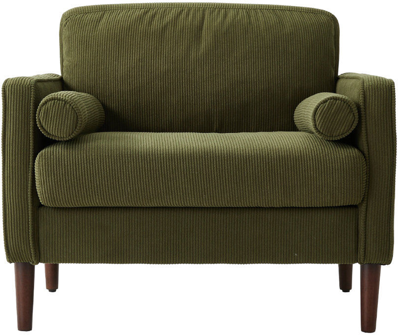George Oliver Upholstered Chenille Armchair Green 79cm H X 85cm W X 48cm D