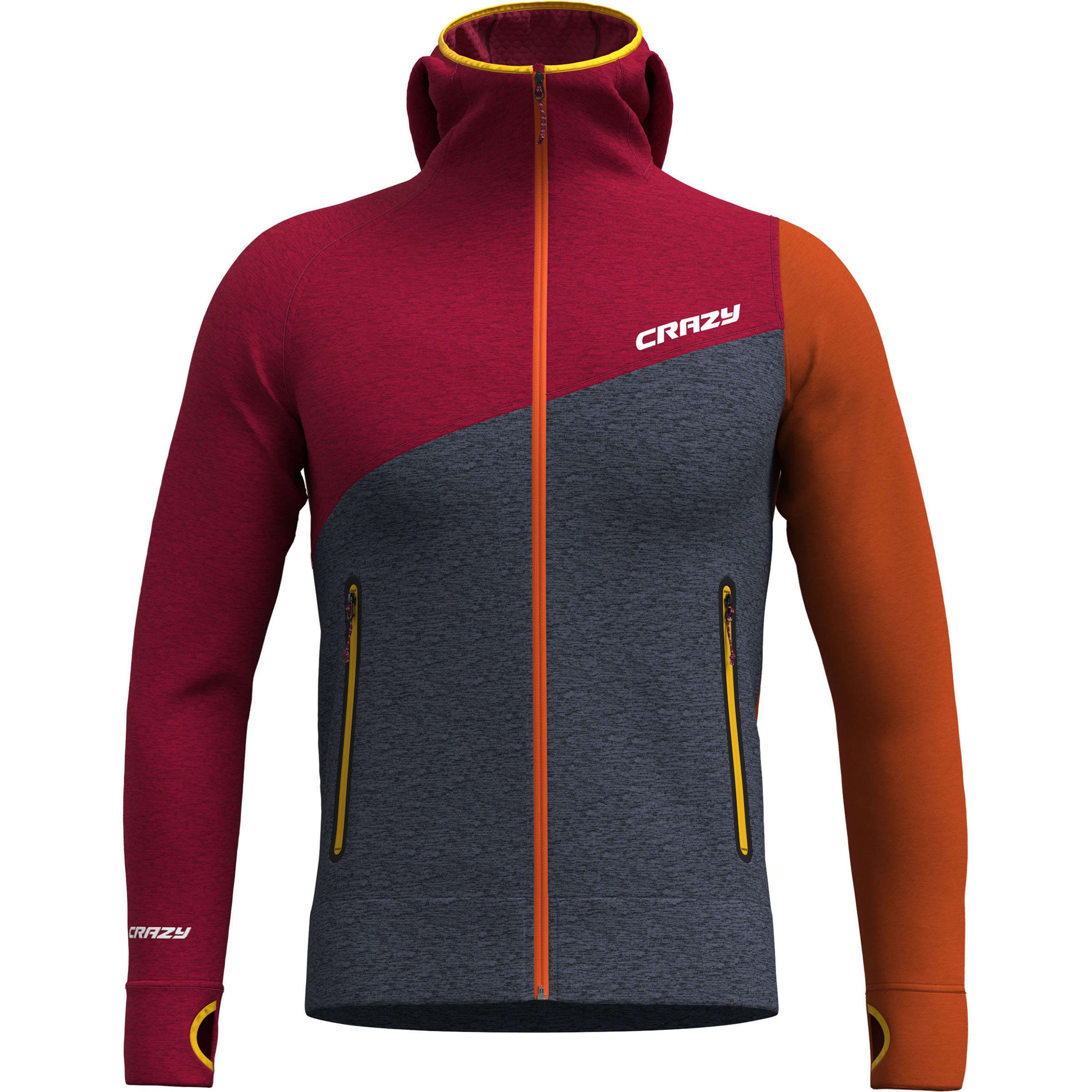 Crazy Gulliver Herren Fleecejacke rot Größe S Trekking Elastisch