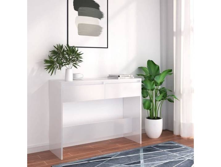 Table console Blanc 100 × 35 × 76.5 cm Aggloméré