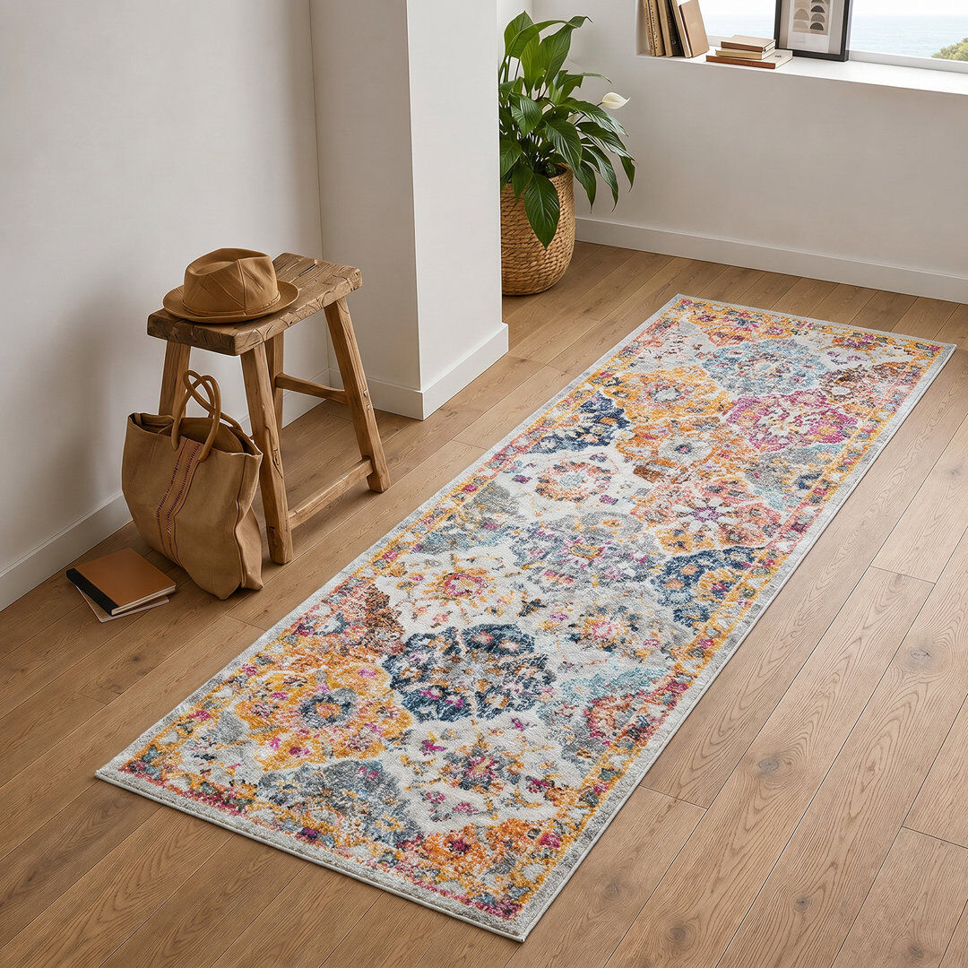 World Menagerie Sterne Machine Woven Beige/Blue/Orange/Pink/Teal/Yellow Indoor Rug Orange;Teal;Pink;Yellow;Beige;Blue Runner 80 x 365 cm