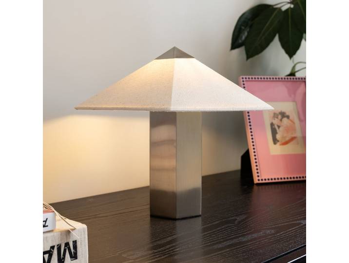 Phira Tischlampe, silber, Metall, Höhe 33,5 cm - &Klevering - Schlafzimmer - Design