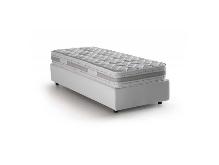 Lit simple en tissu blanc 90x190 cm