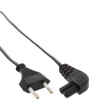 InLine Netzkabel Netzstecker auf Euro 8 C7 Stecker gewinkelt 0,3m 0,3 m (16650Z)