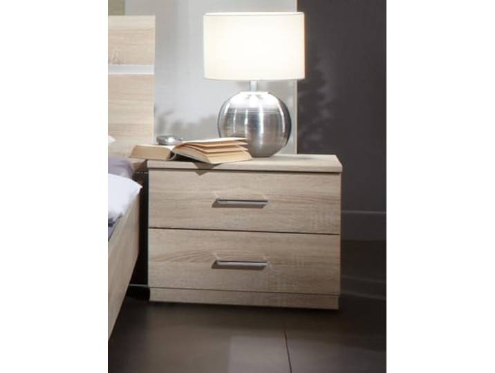 möbelando Nachtschrank >Anna< in Eiche SAEGERAU-NACHBILDUNG - 52x40x38cm (BxHxT)