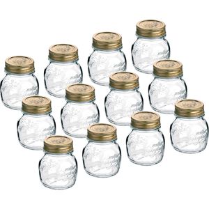 Bormioli-Rocco Einmachglas Quattro Stagioni, mit Schraubdeckel, 150 ml, zum Einkochen, luftdicht, Twist-Off, 12 Stück