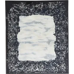 byRoom Spiegel mit Flower Print, 60 x 80cm, schwarz