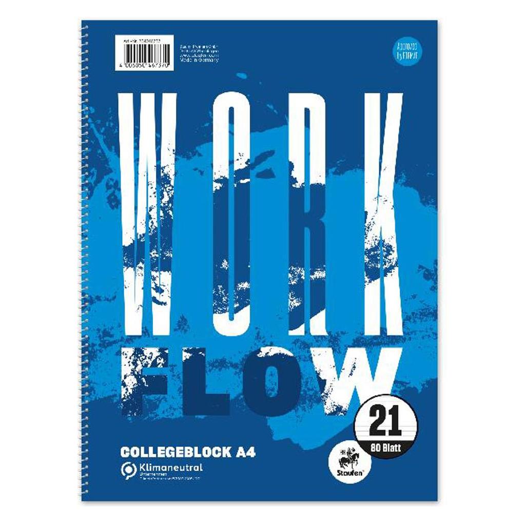 Staufen Collegeblock A4 80Bl 70g Lin21 Workflow liniert (A4, Liniert, Kein Einband) (734046737)