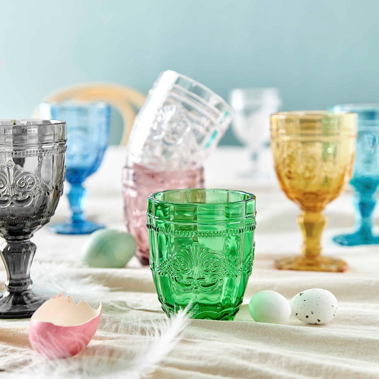 home24 Drinkglas VICTORIAN set van 6 transparant
