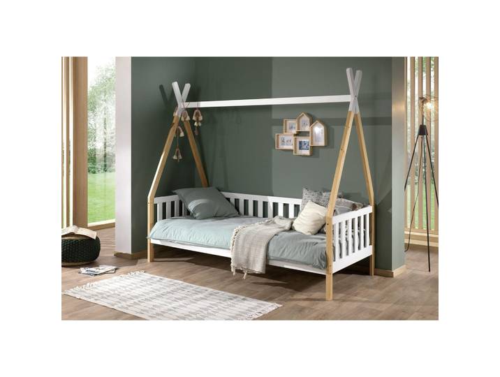 Vipack Hausbett, Weiß, Kiefer, Holz, Kiefer, 90x200 cm, Kinderzimmer & Jugendzimmer, Kindermöbel, Kinderbetten, Hausbetten