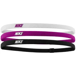 3er Pack NIKE 2.0 elastische Haarbänder mit Silikonstreifen 114 - white/hot fuchsia/hot fuchsia