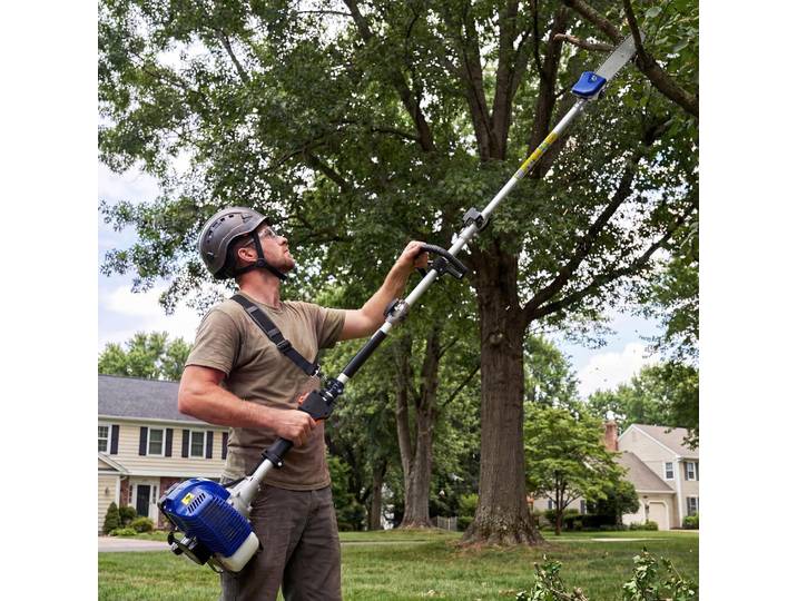Scie à perche à essence 2 temps 43CC/52CC avec guide-chaîne de 12 pouces, tronçonneuse à perche à essence qui s'étend jusqu'à 16 pieds pour la coupe d'arbres et de branches