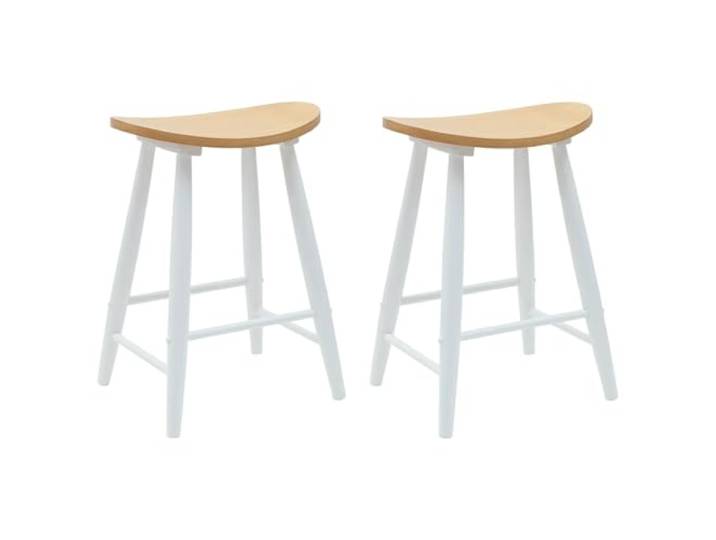 NLQMSU Esszimmerstühle, 2 Stück, massives Gummibaumholz, Weiß Massives Gummibaumholz, konische Beine, 50er-Jahre-Stil, 2er-Set, Esszimmer, Küche, pflegeleicht