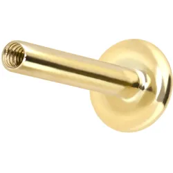 14 Karat Gold Labret mit Innengewinde ohne Aufsatz