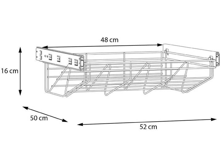 Inneneinteilung FORTE Lieferumfang: Schuhregal , grau, B:52cm H:16cm T:50cm, Metall, Schrankinneneinteiler, Inneneinteilung, B/H/T 52/16/50 cm, einfache Montage, Metall