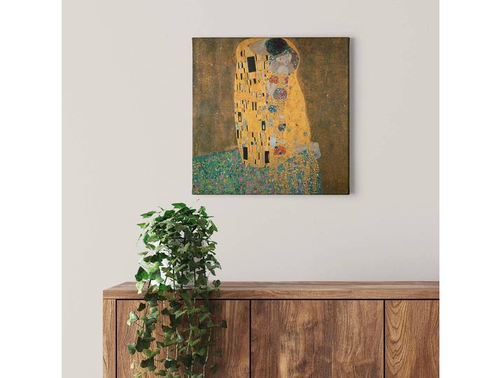 Impression sur toile The Kiss Polyester PVC / Épicéa Jaune 50 x 50cm