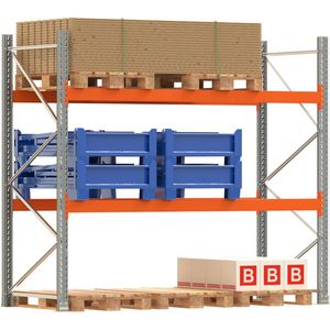 Regalwerk Palettenregal ARTUS, für 9 Paletten, 3 Ebenen, 2100kg Fachlast, 2,5 x 2,7m