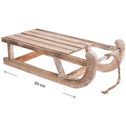 Rechberger, Weihnachtsdeko, Dekorativer Mini-Holzschlitten, 50 x 24 x 14 cm
