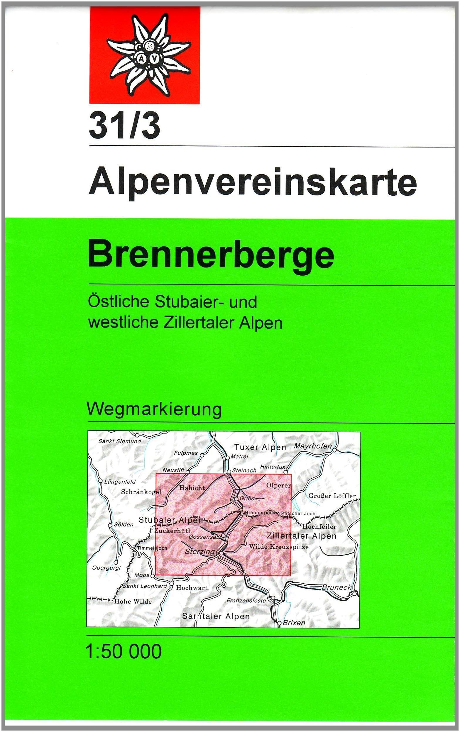 Carte de randonnée n° 31/3 - Brennerberge (Alpes autrichiennes)   Alpenverein
