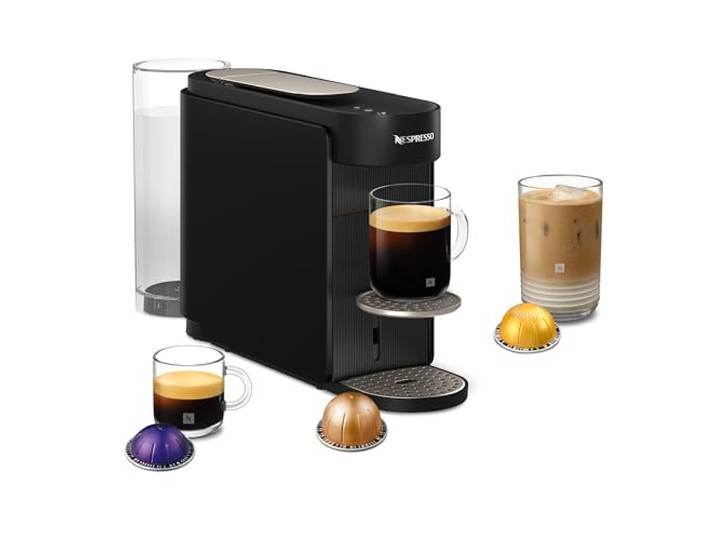 NESPRESSO KRUPS Vertuo Up Schwarz Kapselmaschine XN9408 Kaffeemaschine, 5 Tassengrößen, 3 Sek. Aufheizzeit, One Touch Zubereitung, schwenkbarer Wassertank, Coffee Creations Modus