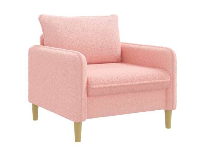 Fauteuil salon - Vidaxl - Fauteuil moderne XL - Charge 150kg - Rose - Bouclé 21906
