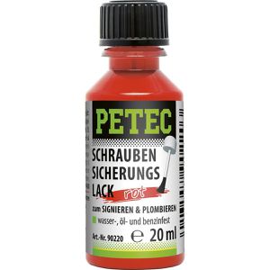 PETEC Schraubensicherung 90220, Plombierlack, rot, wasserfest, 20ml