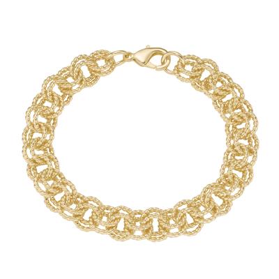 Gliederarmband FIRETTI "Schmuck Geschenk Tombak Armschmuck Armband Zwillingsankerkette" Gr. 20, gold (gelbgoldfarben), Armbänder, Damen, 20, Tombak, Gliederarmband, Made in Germany