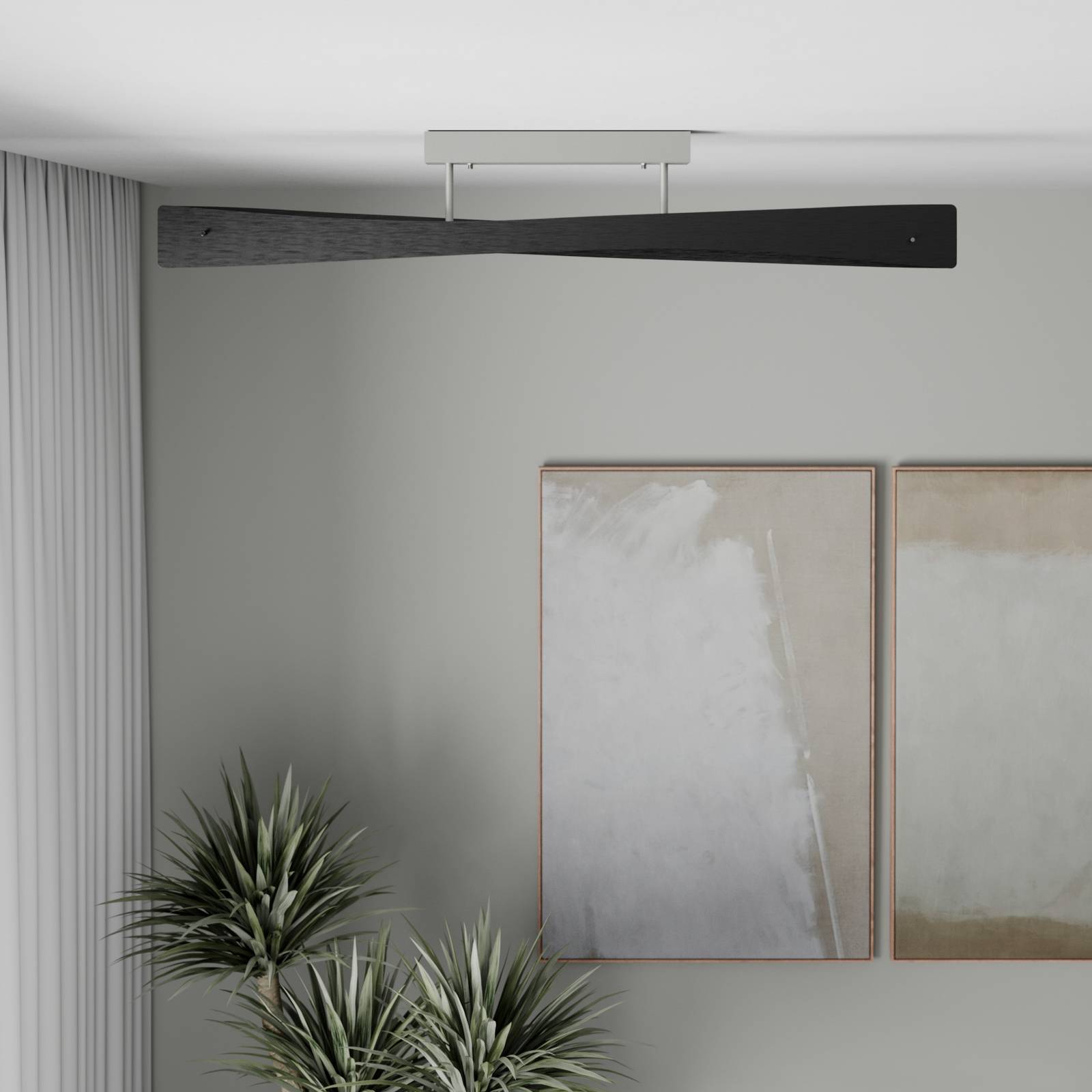 LED Deckenlampe Lian Quitani, dimmbar, schwarz, für Wohn- / Esszimmer, Aluminium, Design, LED Deckenleuchte
