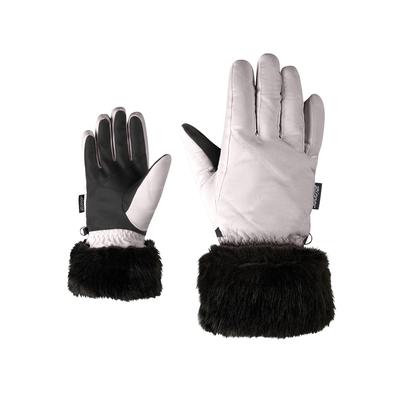 Skihandschuhe ZIENER "LILION-Z glove junior", Mädchen, Gr. 3,5, silber (metallic silber), Polyester, Handschuhe