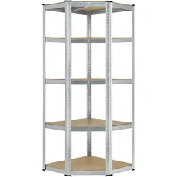 Juskys Lageregal Corner Basic 180 x 70 x 40-70 cm   875 kg   5 Böden   Schwerlastregal Metall