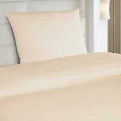 BettwarenShop Damast Streifsatin Bettwäsche Vera Kissenbezug einzeln 80x80 cm | sekt - beige