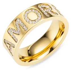 DIAMONIQUE® Ring = 0,34ct Brillantschliff Edelstahl
