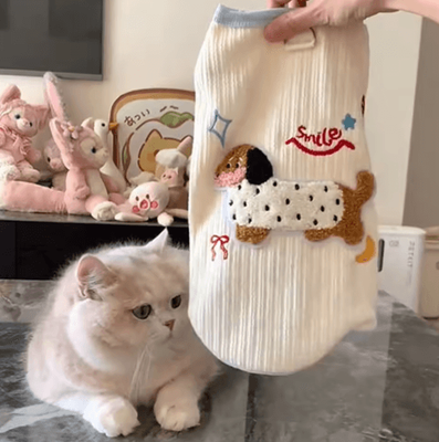 Inspire Picks CozyPup Warm Small Dog Clothes Vest For Puppies & Cats white l