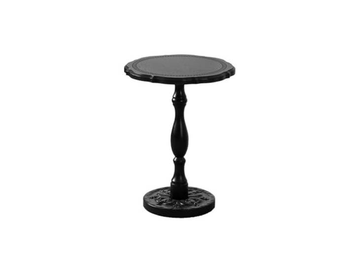 Sofa Beistelltisch Kleiner runder Tisch im Retro-Stil amerikanischen Stil, Sofa-Beistelltisch französischen, Couchtisch mit komplizierten Mustern(Schwarz,Groß)