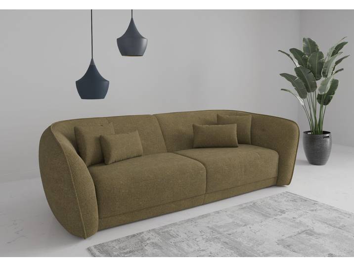 Big-Sofa, 290x121 cm, Polyester, Olivgrün, 4-Sitzer, Modern, SIT & MORE