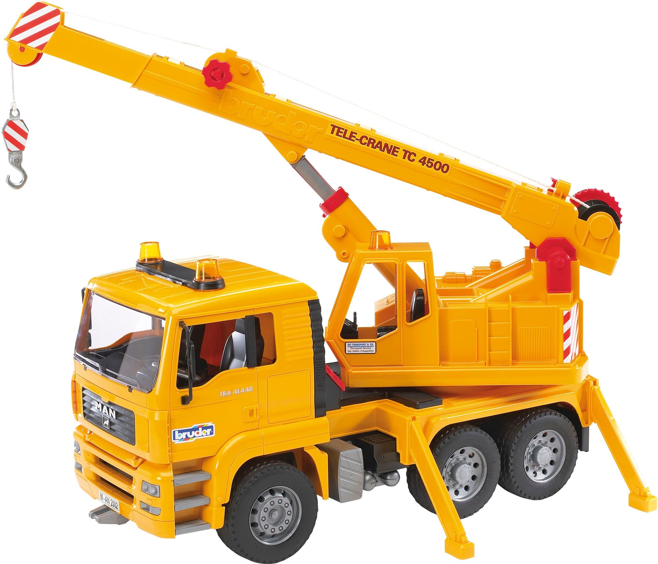 Spielzeug-Kran BRUDER "MAN TGA Kran LKW 42 cm (02754)", gelb, Spielzeugfahrzeuge, Kinder, Kunststoff, Spielzeug-Kran, Made in Europe