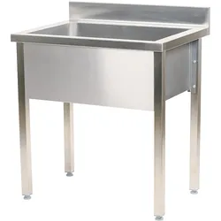 Romux® Tiefer Spültisch aus Edelstahl 1000x600x850 mm Zerlegbar | Industrieller Spültische mit Beinen | Professionelle Spülstation für Gastronomie