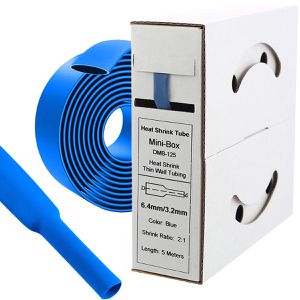Offgridtec Schrumpfschlauch 7-01-000577, Polyolefin, Meterware, 2:1, blau, 6,4 mm x 5 m (ØxL)