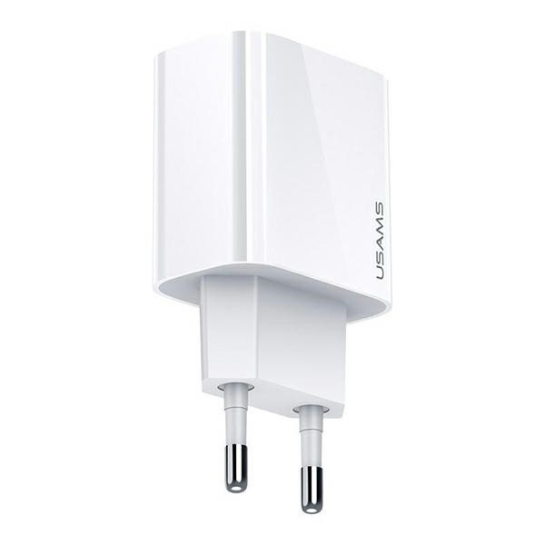 USAMS T34 Netadapter 20W met USB-C PD3.0 Snelladen - Wit - Model CC118TC01 (US-CC118)