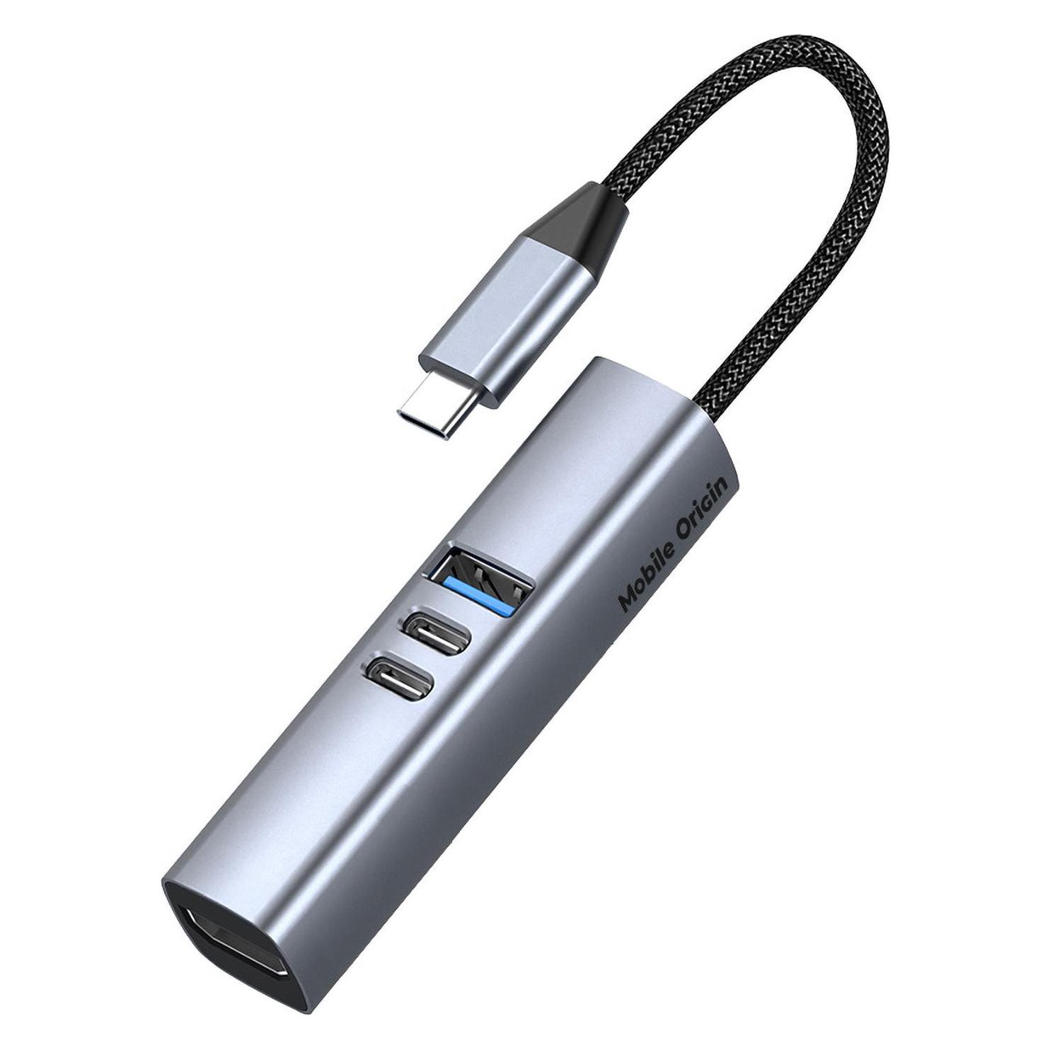 Mobile Origin 7in1 MultiHub HB2 - 3x USB-C, USB-A, HDMI, TF/SD Cards, USB-C Cable (USB-C, 7 Ports) (MO-71MH-HB2)