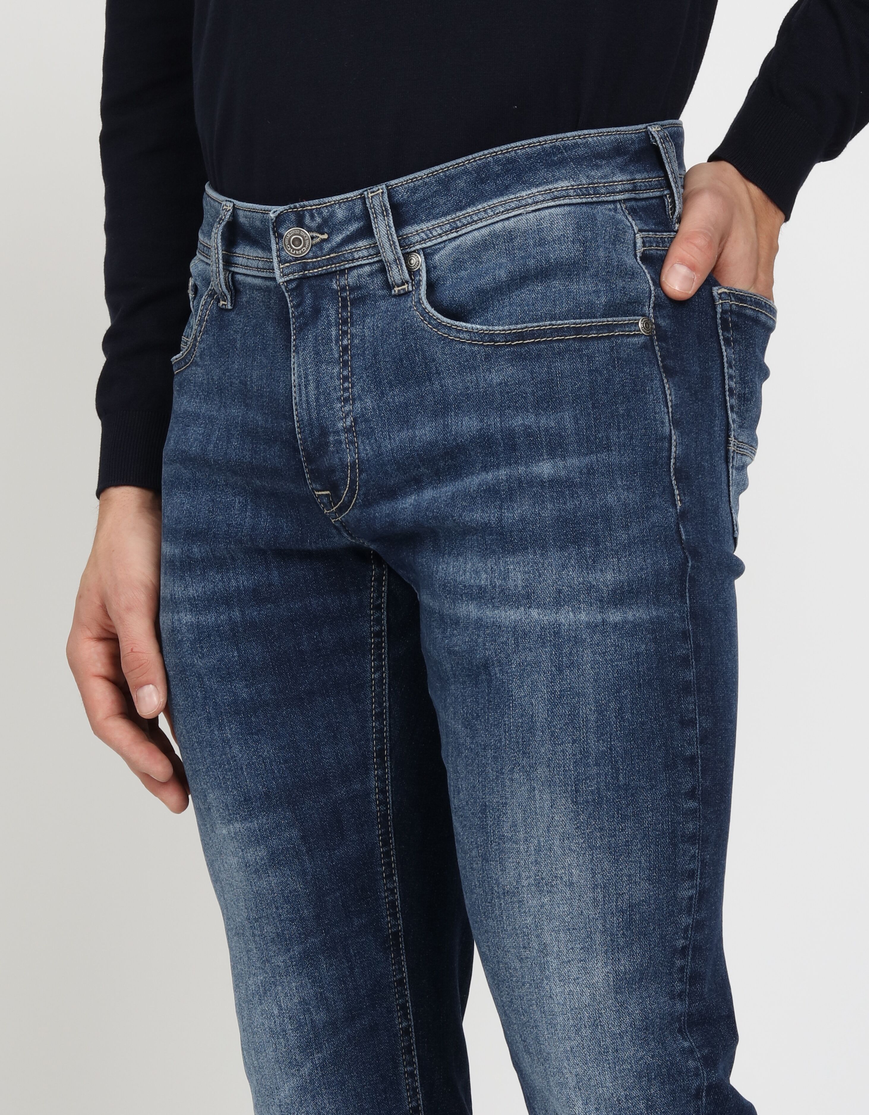 5-Pocket-Jeans GANG "94NICO", Herren, Gr. 31, Länge 34, blau (precious wash), Denim/Jeans, Obermaterial: 79% Baumwolle, 20% Polyester, 1% Elasthan, slim fit lang, Jeans 5-Pocket-Jeans, in zwei verschiedenen Beinlängen im 5-Pocket Style precious wash 31, L