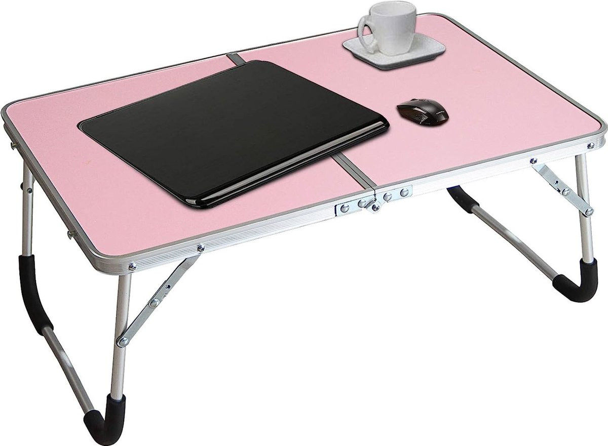 Jucaifu Draagbare Laptoptafel en Nachtkastje met Interne Opslag, Zilver