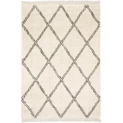 Pergamon, Teppich, Hochflor Langflor Shaggy Teppich Boho Rauten (80 x 150 cm)