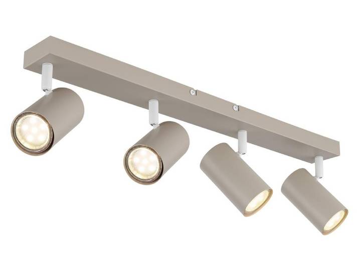 Plafonnier\, métal\, couleur sable\, orientable\, L 56 cm