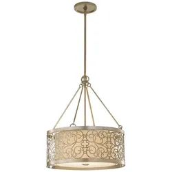 Elstead Lighting, Pendelleuchte, Arabesque Hängeleuchte E27 4-fach Blattsilber Patina (E27)