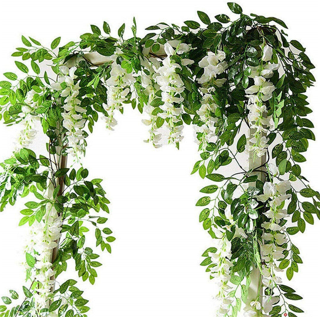 The Seasonal Aisle Wisteria Siding (1 pack) White 25cm H X 200cm W