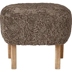 Ingeborg Sheepskin Fußbank braun auf Eichenbeinen