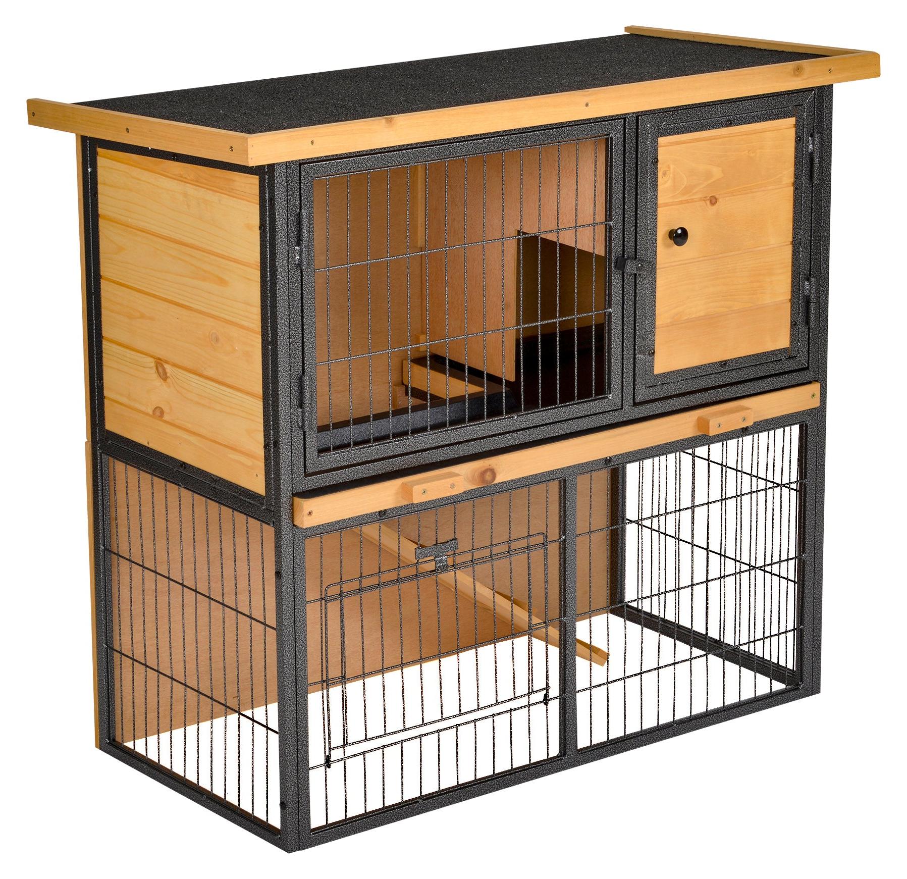 Kaninchenstall - Kaninchengehege - Nagerstall - Kaninchenkäfig - Holzhaus - 2 Etagen
